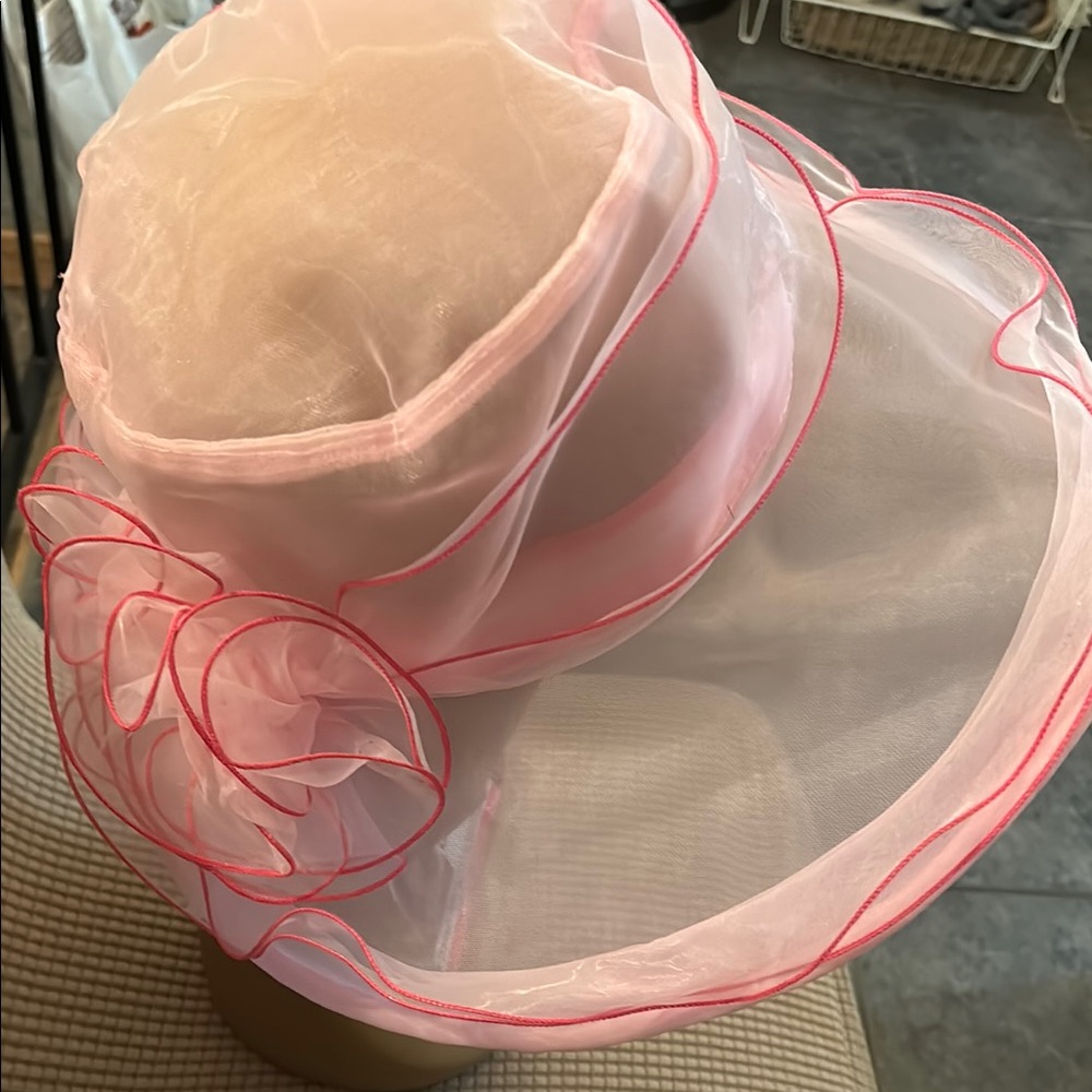 Elegant Pink Sheer Women's Hat